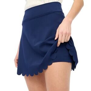 J.Crew Navy Scallop Skort XS | Stretch Pull-On Active Mini Skirt
